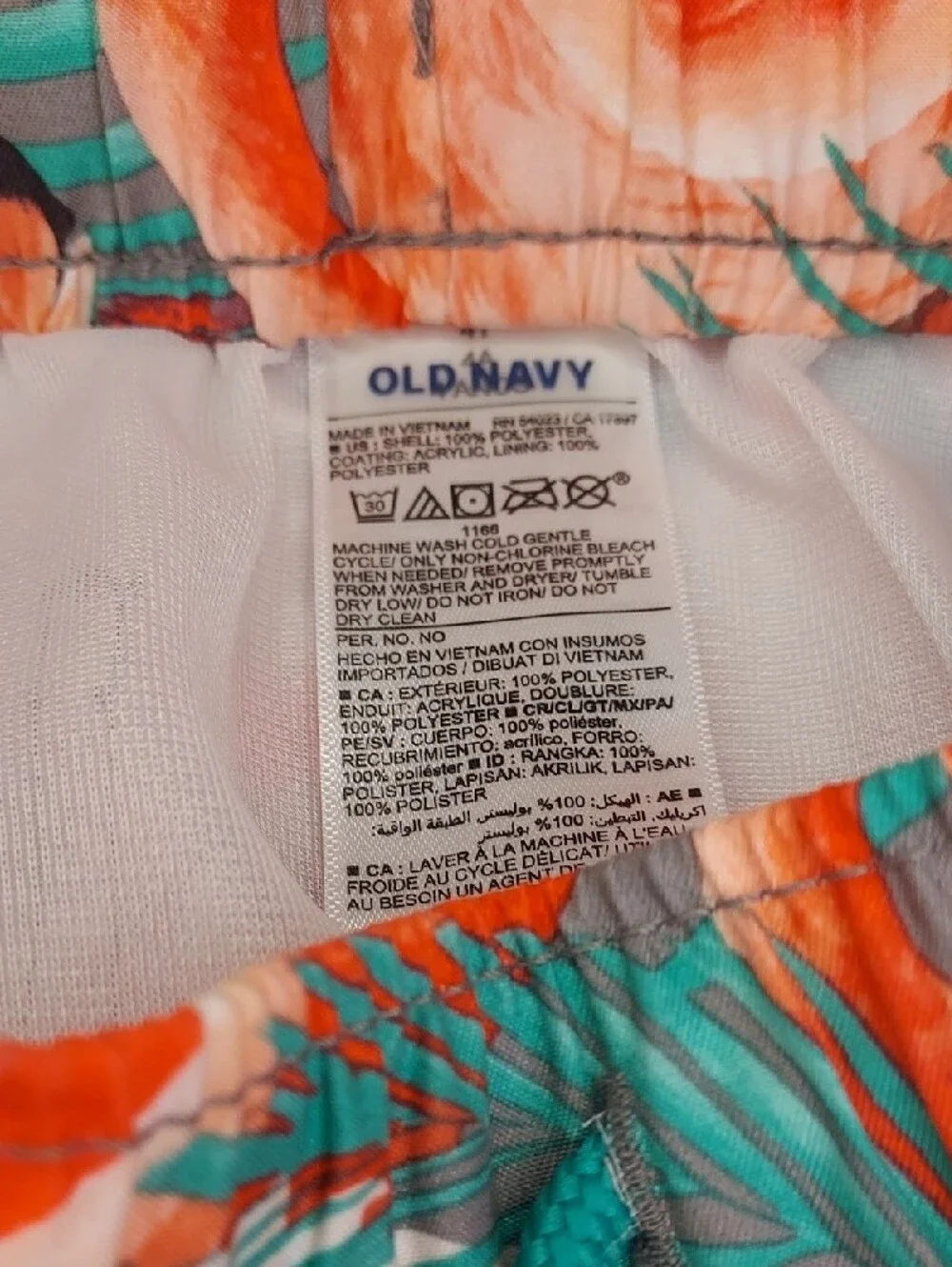 Old Navy Pink Flamingo Print Lined Swim Trunks UPF 50 Shorts Size 4T NWT